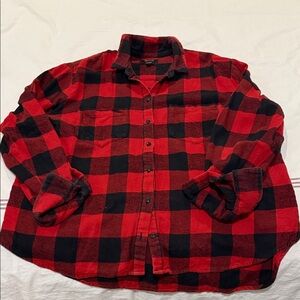 Red and Black Plaid Men's Shirt